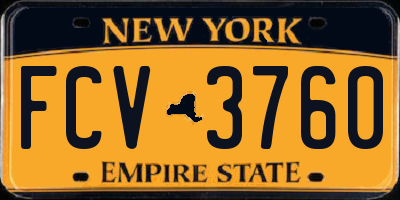 NY license plate FCV3760