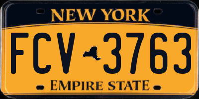 NY license plate FCV3763