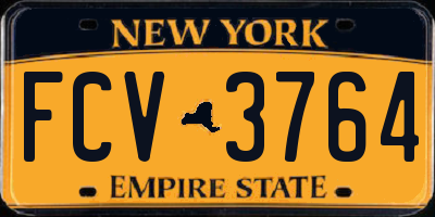 NY license plate FCV3764