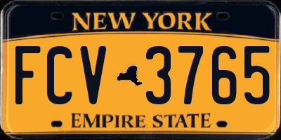 NY license plate FCV3765