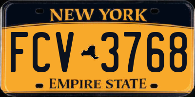 NY license plate FCV3768