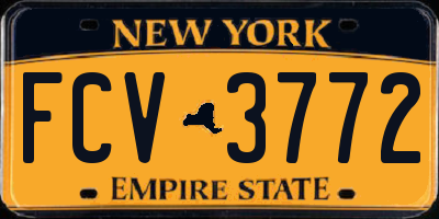 NY license plate FCV3772