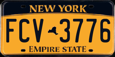 NY license plate FCV3776