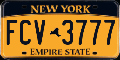 NY license plate FCV3777