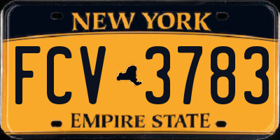 NY license plate FCV3783