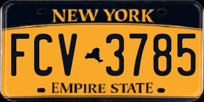 NY license plate FCV3785