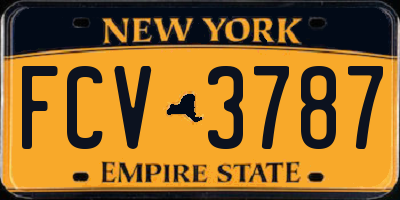 NY license plate FCV3787