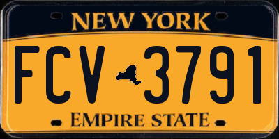 NY license plate FCV3791
