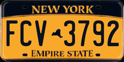 NY license plate FCV3792