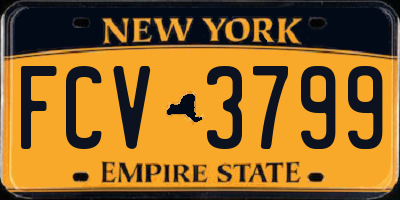NY license plate FCV3799