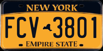 NY license plate FCV3801