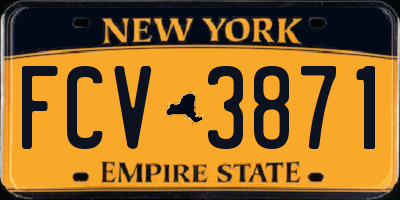 NY license plate FCV3871