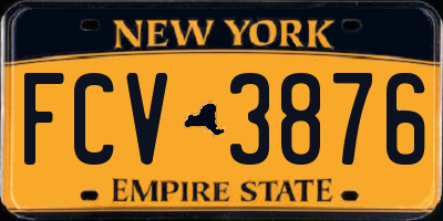NY license plate FCV3876