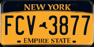 NY license plate FCV3877