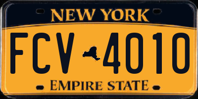 NY license plate FCV4010