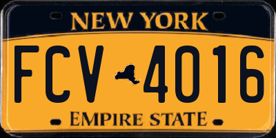 NY license plate FCV4016
