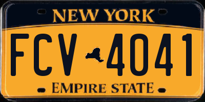 NY license plate FCV4041