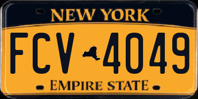 NY license plate FCV4049