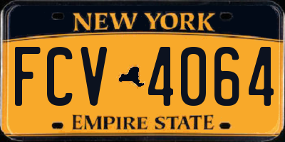 NY license plate FCV4064
