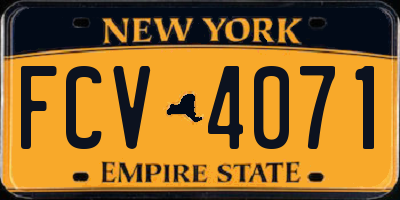 NY license plate FCV4071