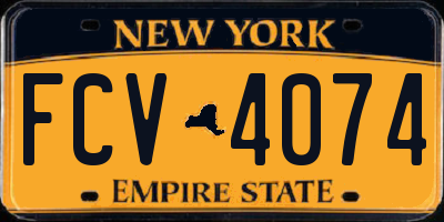 NY license plate FCV4074