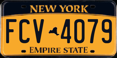 NY license plate FCV4079
