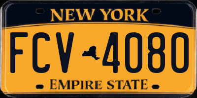 NY license plate FCV4080