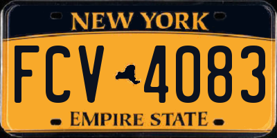 NY license plate FCV4083