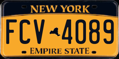 NY license plate FCV4089