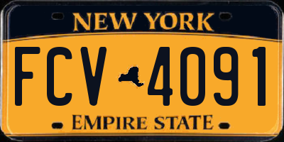 NY license plate FCV4091
