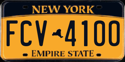 NY license plate FCV4100