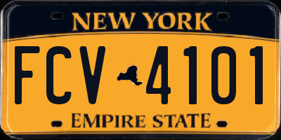 NY license plate FCV4101