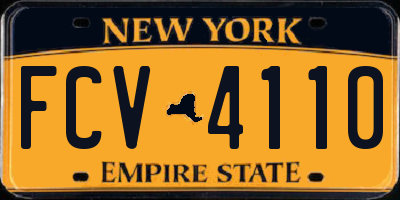 NY license plate FCV4110