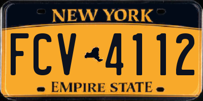 NY license plate FCV4112