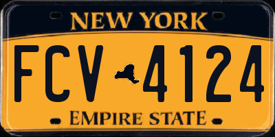 NY license plate FCV4124