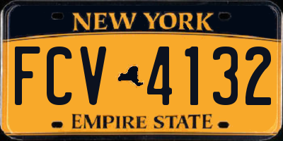 NY license plate FCV4132