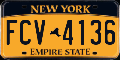 NY license plate FCV4136