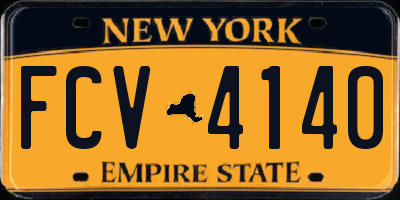 NY license plate FCV4140