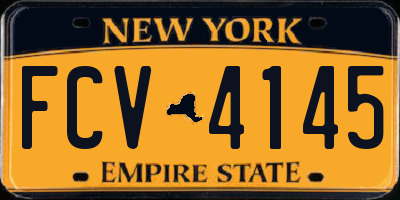NY license plate FCV4145