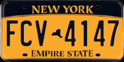 NY license plate FCV4147