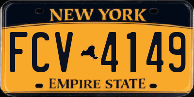 NY license plate FCV4149