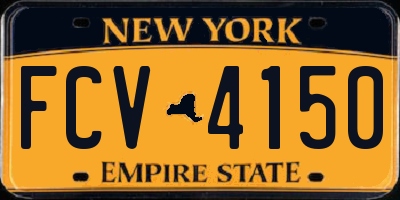 NY license plate FCV4150