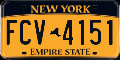 NY license plate FCV4151