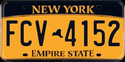 NY license plate FCV4152