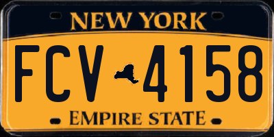 NY license plate FCV4158