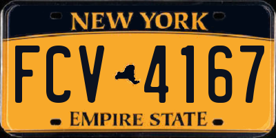 NY license plate FCV4167