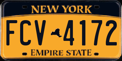 NY license plate FCV4172