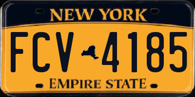 NY license plate FCV4185