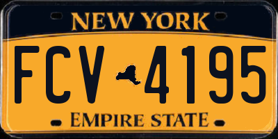 NY license plate FCV4195