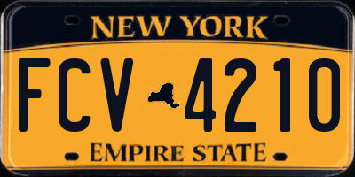 NY license plate FCV4210